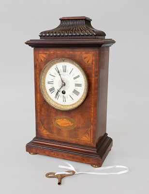 Lot 213 - A Mahogany Inlaid Mantel Timepiece, Retailed...
