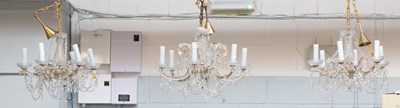 Lot 1294 - A Venetian Style Glass and Brass Six Light...