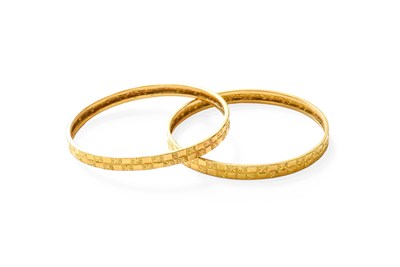 Lot 107 - A Pair of Bangles, inner measurements 5.9cm...