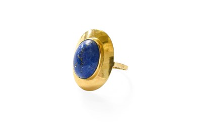 Lot 111 - A Lapis Lazuli Ring, the oval cabochon lapis...