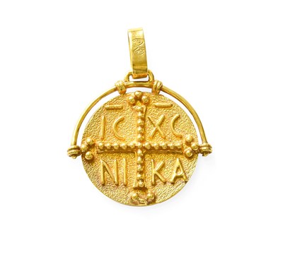 Lot 49 - A Medallion Pendant, measures 2.6cm by 2.5cm