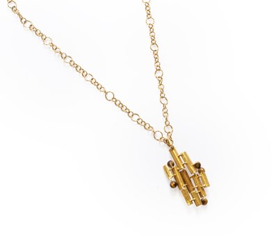 Lot 120 - A Tiger's-Eye Pendant on Chain, the pendant of...