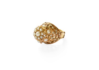 Lot 98 - A Split Pearl Ring, finger size M1/2