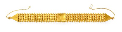 Lot 92 - A Synthetic Ruby Choker, the central square...