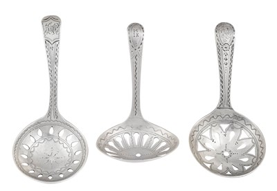Lot 7 - Three George III Silver Caddy-Spoons, Two by...