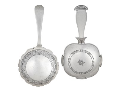 Lot 1 - Two George III Silver Caddy-Spoons, by Thomas...