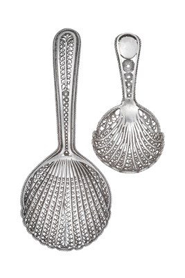 Lot 9 - Two George III Silver Caddy-Spoons, Apparently...