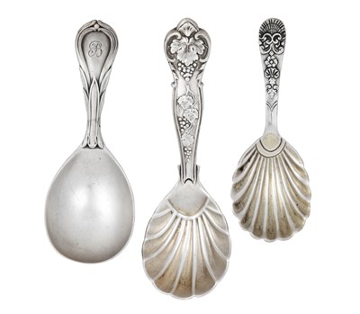 Lot 38 - Three Victorian Silver Caddy-Spoons, by George...
