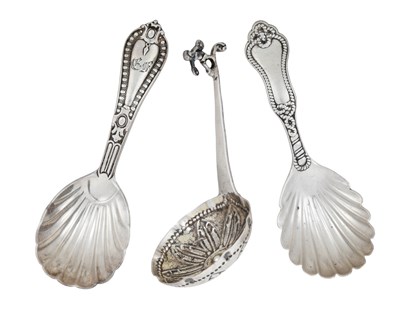 Lot 22 - Three Various Silver Caddy-Spoons, London,...