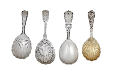 Lot 27 - Four Various Victorian Silver Caddy-Spoons,...