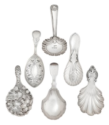 Lot 34 - Six Various Silver Caddy-Spoons, Edinburgh,...