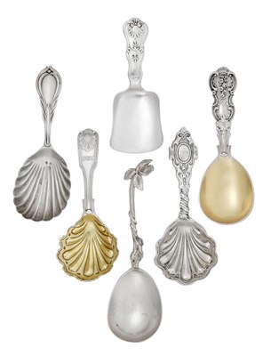 Lot 29 - Six Various Victorian Silver Caddy-Spoons,...