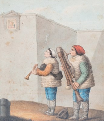 Lot 1082 - British School (19th Century) Two musicians...