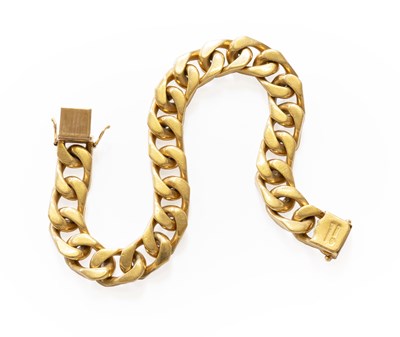 Lot 123 - A Curb Link Bracelet, clasp stamped '750',...