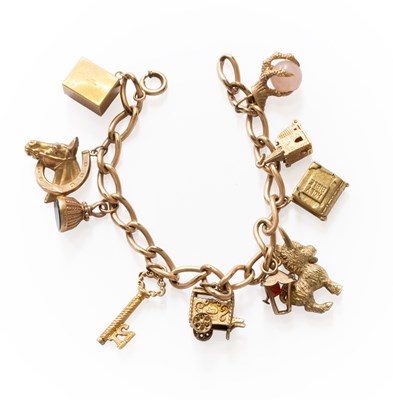 Lot 119 - A Gold Plated Bracelet, length 18.5cm;...