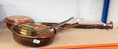 Lot 354 - Victorian Metalwares, including a copper Pan,...