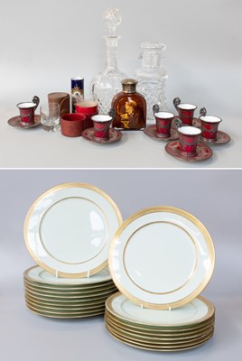 Lot 208 - A Set of Six White Metal-mounted Porcelain...
