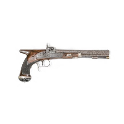 Lot 381 - A 19th Century Saw-Handled Percussion Duelling...