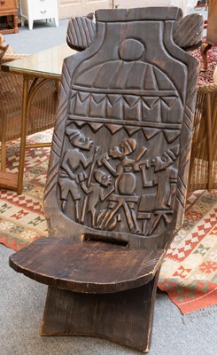 Lot 1348 - An African Tribal Carved Hardwood Birthing...