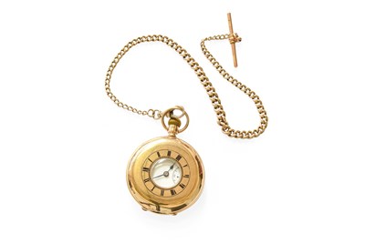 Lot 26 - A 9 Carat Gold Half Hunter Pocket Watch, with...