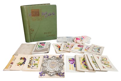Lot 1308 - WW1 Embroidered Silk Postcards, approximately...