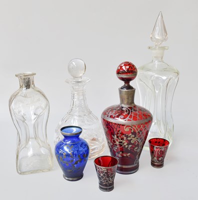 Lot 253 - A Silver Mounted Twin Pouring Decanter, silver...