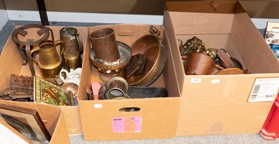 Lot 358 - Various Decorative Metal and Wood Items,...