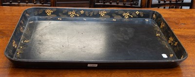 Lot 1364 - A Large 19th Century Lacquered Tray, with...