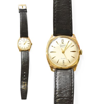 Lot 38 - A 9 Carat Gold Cushion Shaped Centre Seconds...