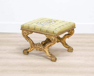 Lot 167 - A William IV Carved Giltwood Stool, 2nd...