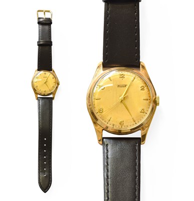 Lot 33 - A 9 Carat Gold Centre Seconds Tissot...