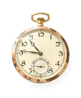 Lot 36 - A 9 Carat Gold Open Faced Pocket Watch, 1923
