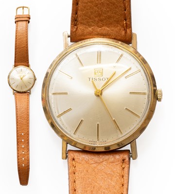 Lot 40 - A 9 Carat Gold Centre Seconds Tissot Wristwatch