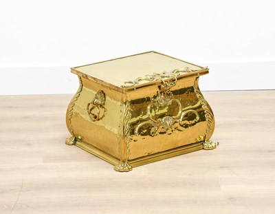 Lot 521 - A Victorian Brass Log Box, late 19th century,...