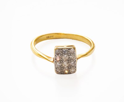 Lot 142 - A Diamond Cluster Ring, the rectangular plaque...