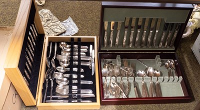 Lot 314 - Two Canteens of Silver Plate Cutlery,...