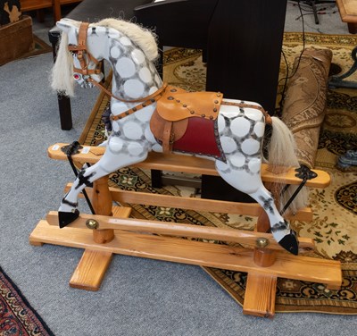 Lot 1377 - A Child's Painted Rocking Horse, on pine...