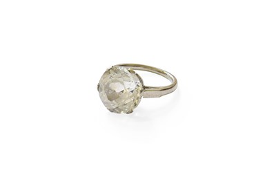 Lot 76 - A White Sapphire Solitaire Ring, finger size K