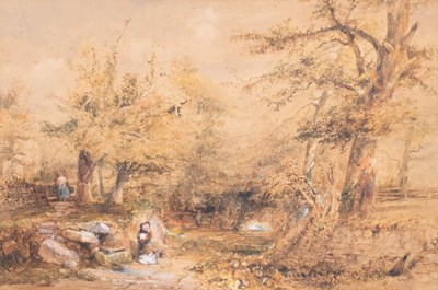 Lot 1171 - Thomas Creswick RA (1811-1869) Woodland scene...