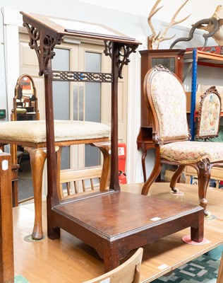Lot 1295 - A Chippendale Period Mahogany Prayer Kneeler,...