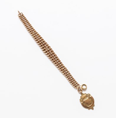 Lot 108 - A 9 Carat Gold Graduated Double Curb Link...