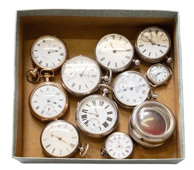 Lot 192 - Five Silver Open Faced Pocket Watches, Two...