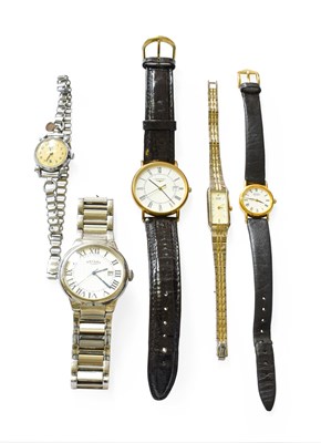 Lot 197 - A Plated Quartz Longines Wristwatch, A...