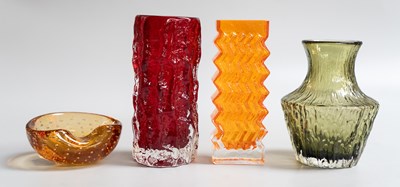 Lot 218 - Whitefriars Zig Zag vase, in tangerine,...