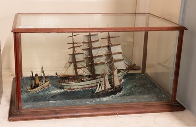 Lot 236 - A Ship Diorama, "Largiemore" in a glazed oak...