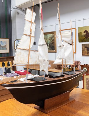 Lot 277 - A Large Painted Pond Yacht, 143cm by 130cm