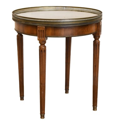 Lot 547 - A French Walnut and Brass-Inlaid Gueridon,...