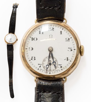 Lot 41 - A 9 Carat Gold Enamel Dial Wristwatch, signed...