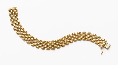 Lot 135 - A 9 Carat Gold Bracelet, of brick link form,...