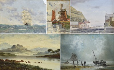 Lot 1127 - A Collection of Oils depicting Marines and...